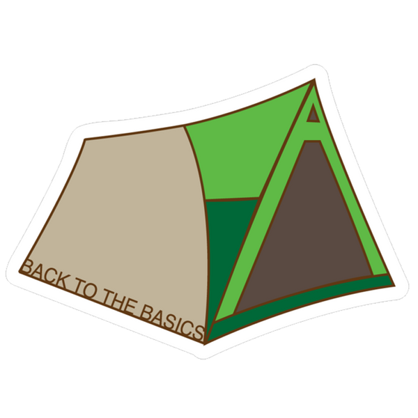 Back to the Basics Tent Sticker