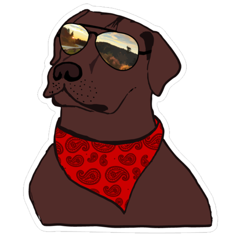 Blue Ridge Ridin Chocolate Lab Sticker