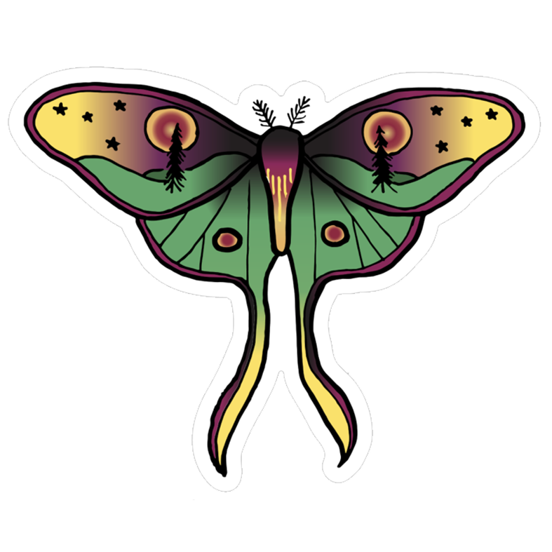 Lisa the Luna Moth Sticker