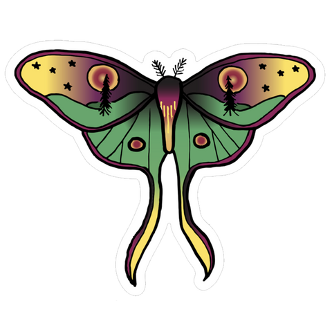 Lisa the Luna Moth Sticker