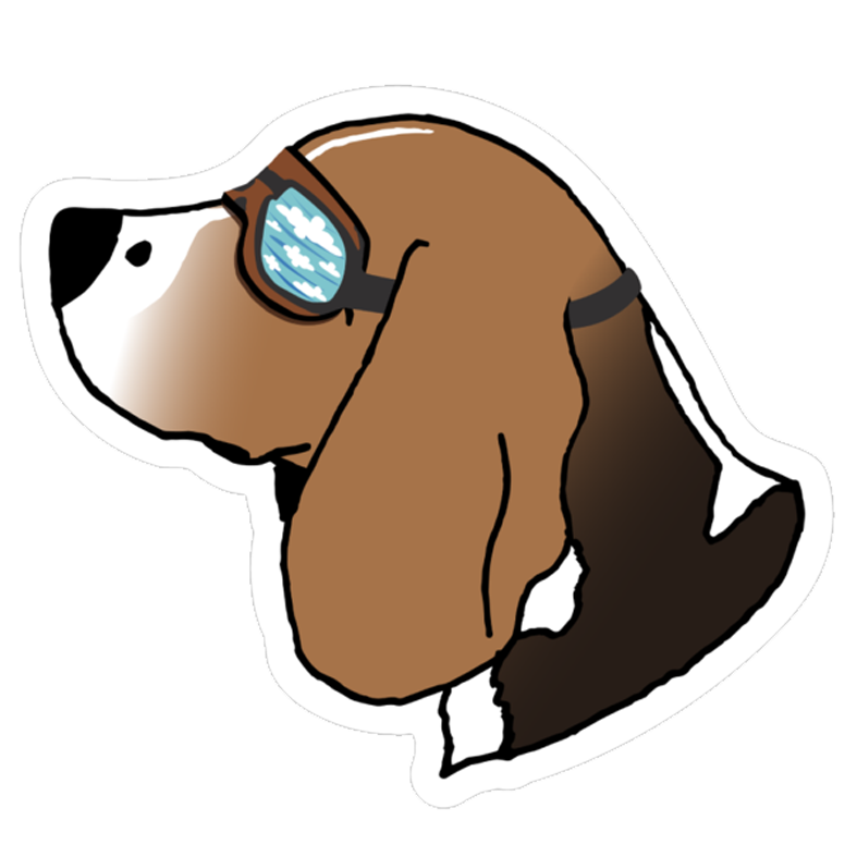 Head in the Clouds Beagle Sticker
