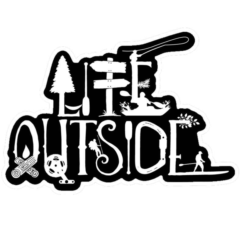 Life Outside Logo White Sticker