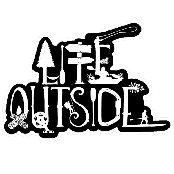 Life Outside Logo White Sticker