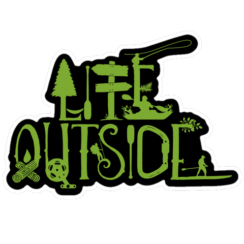 Life Outside Logo Lime Sticker