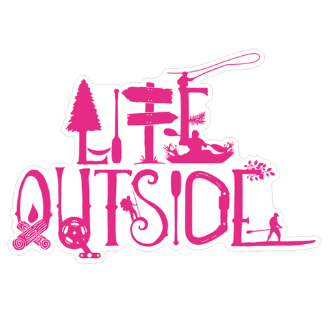 Life Outside Logo Pink Sticker