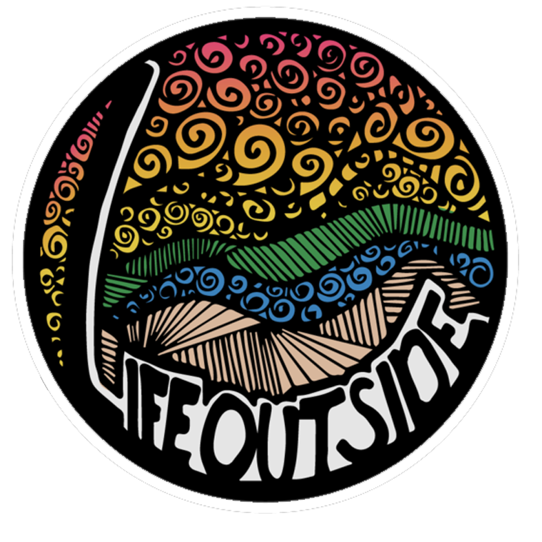 Life Outside Sunset Swirls Doodle Sticker