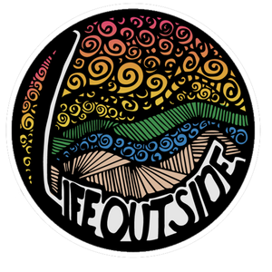 Life Outside Sunset Swirls Doodle Sticker