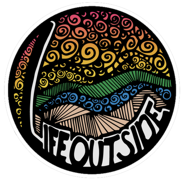 Life Outside Sunset Swirls Doodle Sticker