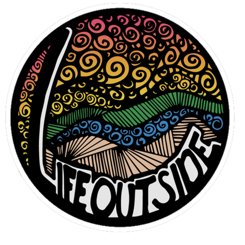 Life Outside Sunset Swirls Doodle Sticker
