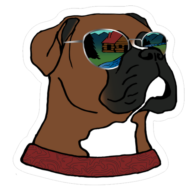 Mountain Cabin Boxer Sticker