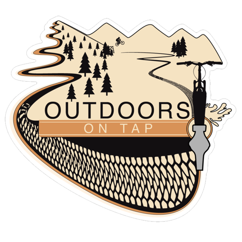 Outdoors on Tap Mountain Biking Sticker