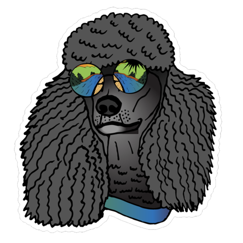 Paddle on Poodle Sticker