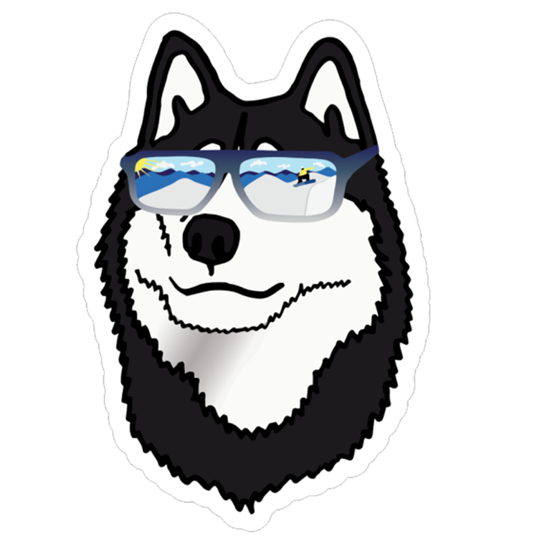 Slope Shreddin' Husky Sticker