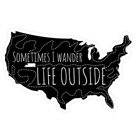 Sometimes I Wander USA Sticker