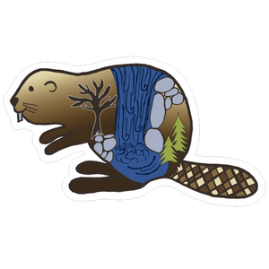 Waterfall Beaver Sticker