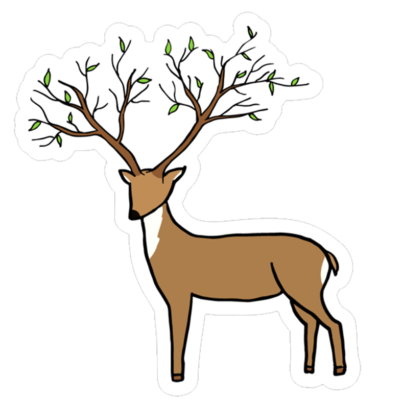 White Tail Spring Deer Sticker