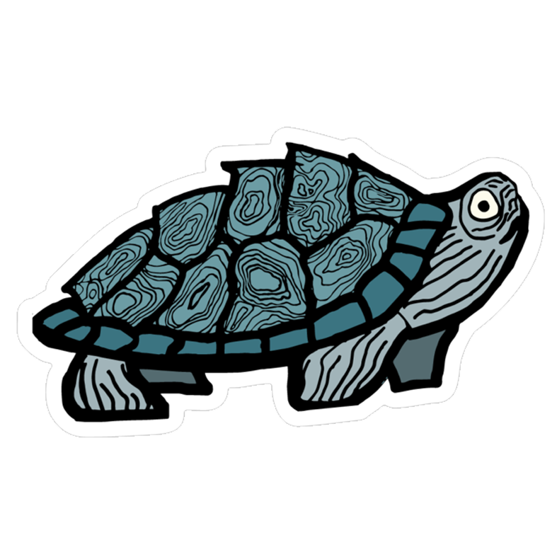 Topo Map Turtle Sticker
