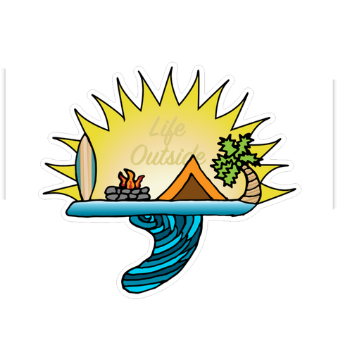 Coastal Camping Island Sticker