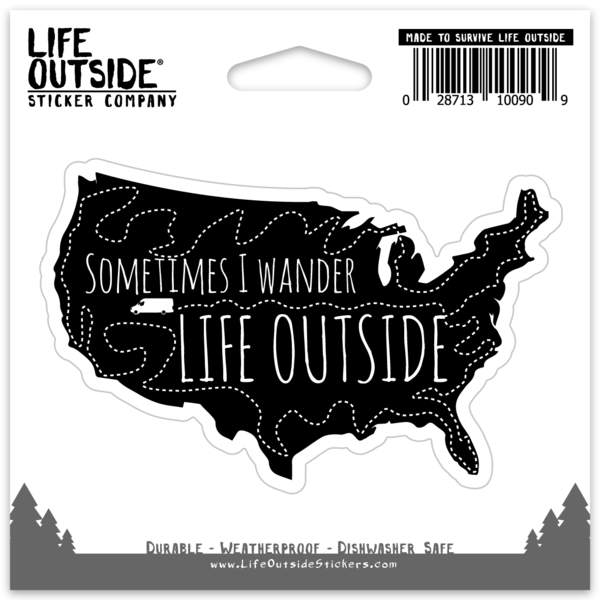 Sometimes I Wander USA Sticker