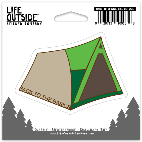 Back to the Basics Tent Sticker