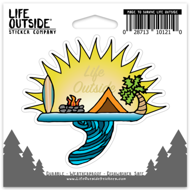 Coastal Camping Island Sticker