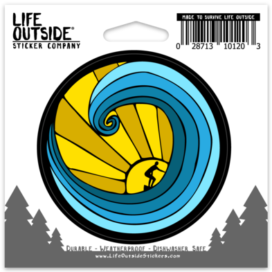 Sun Surf Wave Sticker