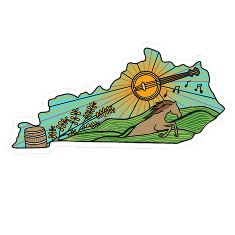 Kentucky Bourbon Banjo Sticker