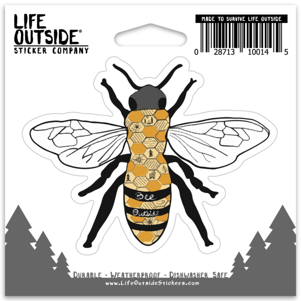 Bee Outside Sticker