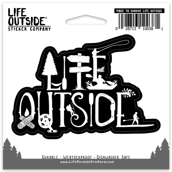 Life Outside Logo White Sticker