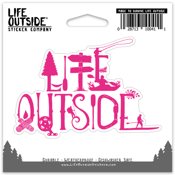 Life Outside Logo Pink Sticker
