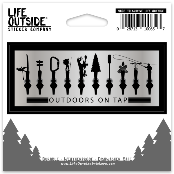 Outdoors on Tap Steel Sticker