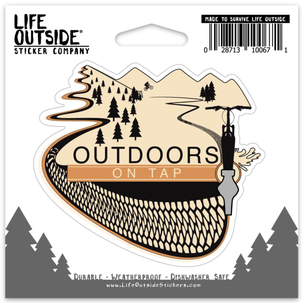 Outdoors on Tap Mountain Biking Sticker