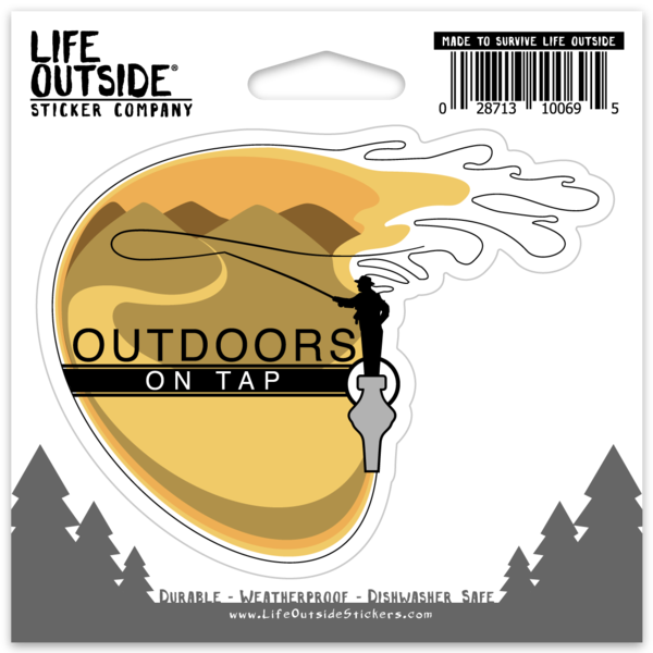 Outdoors on Tap Fly Fishing Sticker