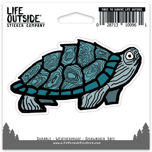 Topo Map Turtle Sticker